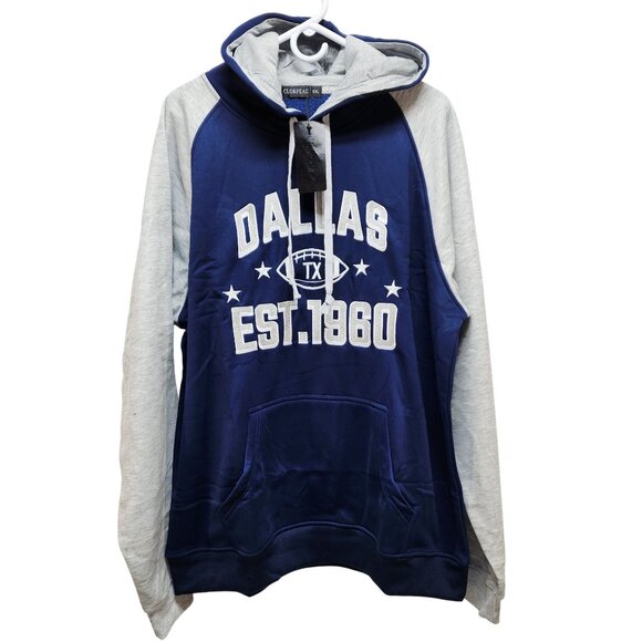 Dallas Cowboys 1960 Gray Mens & Blue Hoodie Size XXL By Clorpeak - Picture 1 of 7
